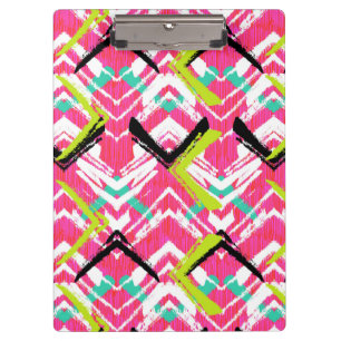 Hand Drawn Pink Zig Zag Pattern Clipboard