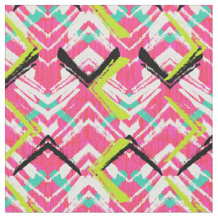 Hand Drawn Pink Zig Zag Pattern Fabric