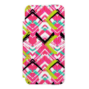 Hand Drawn Pink Zig Zag Pattern Incipio Watson™ iPhone 5 Wallet Case