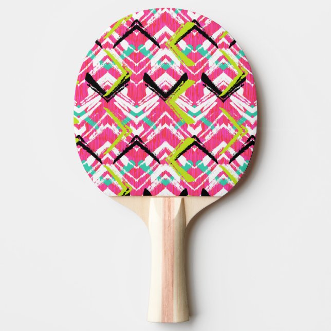 Hand Drawn Pink Zig Zag Pattern Ping Pong Paddle (Front)