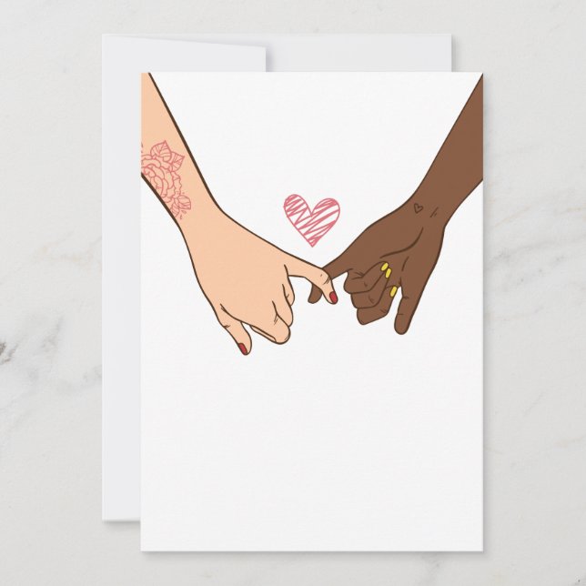 Hand drawn pinky swear pinky promise concept holiday card (Front)