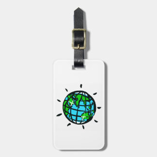  Hand drawn - Planet EARTH - Conservation - White Luggage Tag