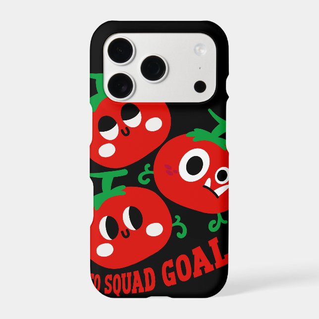 Hand-drawn Playful Trio of Kawaii Tomato Faces (Back)