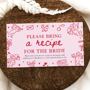 Hand Drawn Please Bring A Recipe for Bride Game Enclosure Card