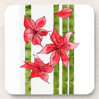 HAND DRAWN POINSETTA COASTER