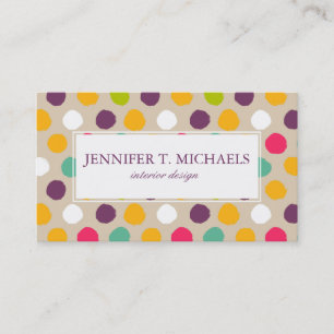 Hand-drawn polka dot pattern business card