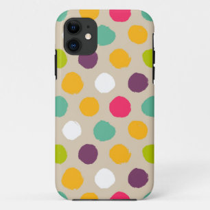 Hand-drawn polka dot pattern iPhone 11 case