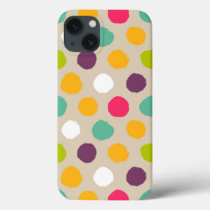 Hand-drawn polka dot pattern iPhone 13 case