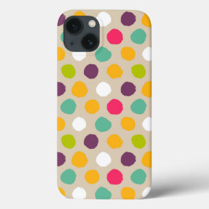 Hand-drawn polka dot pattern iPhone 13 case
