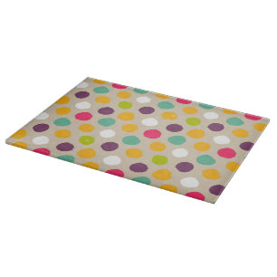 Hand-drawn polka dot pattern cutting board