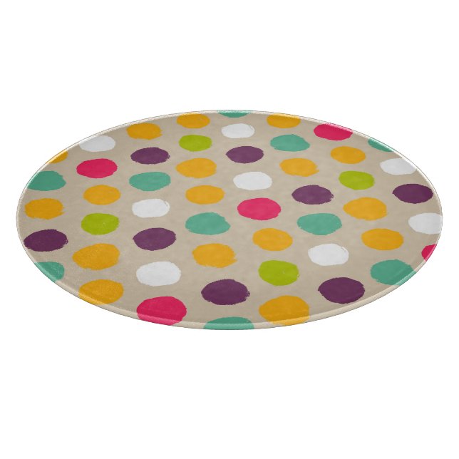 Hand-drawn polka dot pattern cutting board (Corner)