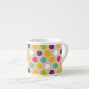 Hand-drawn polka dot pattern espresso cup