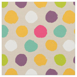 Hand-drawn polka dot pattern fabric
