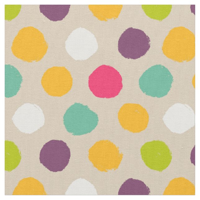 Hand-drawn polka dot pattern fabric (Close Up)