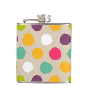 Hand-drawn polka dot pattern hip flask
