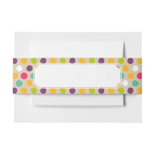 Hand-drawn polka dot pattern invitation belly band