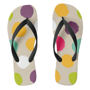 Hand-drawn polka dot pattern jandals