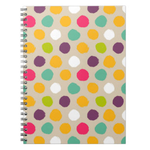 Hand-drawn polka dot pattern notebook