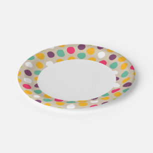 Hand-drawn polka dot pattern paper plate