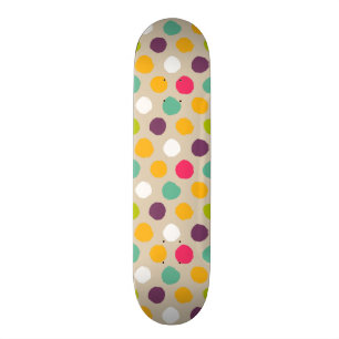 Hand-drawn polka dot pattern skateboard