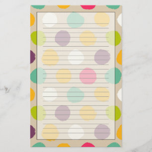 Hand-drawn polka dot pattern stationery