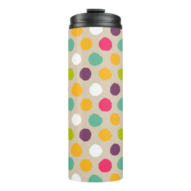 Hand-drawn polka dot pattern thermal tumbler (Front)