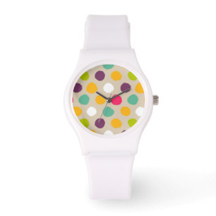 Hand-drawn polka dot pattern watch