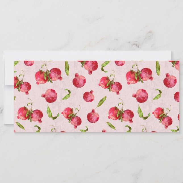 Hand Drawn Pomegranate Botanical Illustration Save The Date (Front)