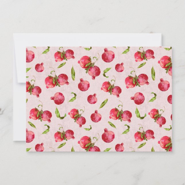 Hand Drawn Pomegranate Botanical Illustration Save The Date (Front)