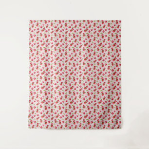 Hand Drawn Pomegranate Botanical Illustration Tapestry