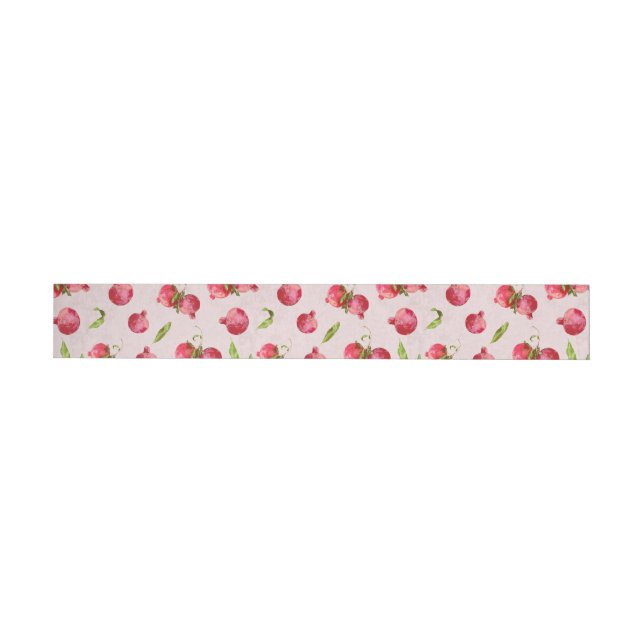 Hand Drawn Pomegranate Botanical Illustration Wrap Around Label (Individual)