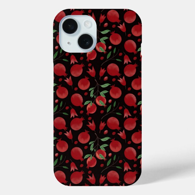 Hand-drawn Pomegranate Fruits Seamless Pattern Case-Mate iPhone Case (Back)