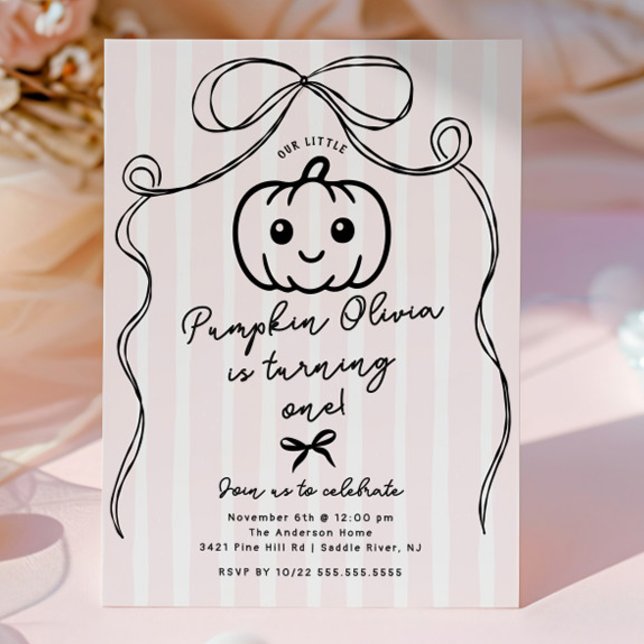 Hand Drawn Pumpkin Birthday Party Invitation (Creator Uploaded)