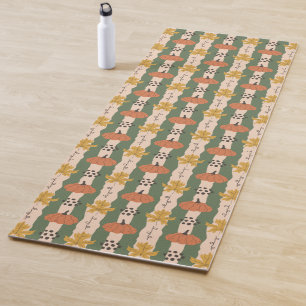 Hand Drawn Pumpkin & Leaf Pattern Yoga Mat