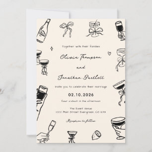 Hand Drawn Quirky Wedding Invitation