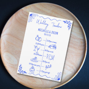 Hand Drawn Quirky Wedding Itinerary Schedule Programme