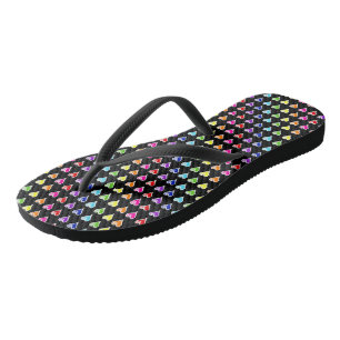 Hand-drawn Rainbow Hearts Jandals