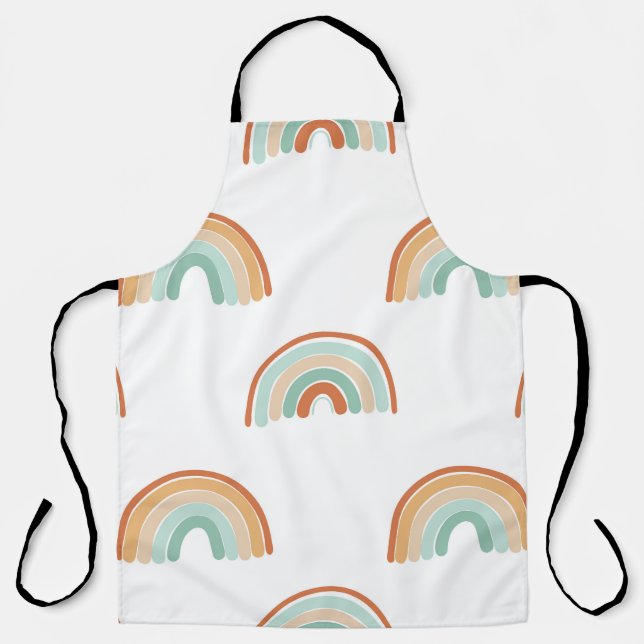 Hand-drawn rainbows: pastel seamless pattern. apron (Front)