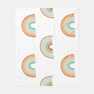 Hand-drawn rainbows: pastel seamless pattern. fleece blanket