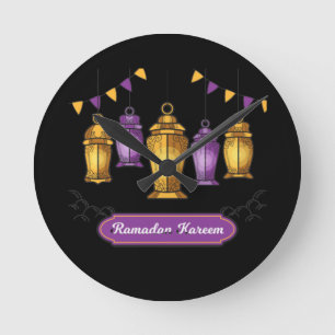 hand-drawn-ramadan-kareem- T-Shirt Keychain Round Clock