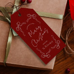 Hand Drawn Red Bow Whimsical Unique Christmas Gift Gift Tags<br><div class="desc">Create unique holiday gift tags with this Whimsical Christmas Gift Tag Design. Featuring hand drawn bows and ribbons illustrations,  modern layout,  handwritten calligraphy fonts in a seasonal red & white aesthetic. These holiday gift tags are the perfect finishing touch to your gift wrapping this festive season.</div>