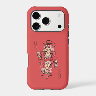 Hand Drawn Red Queen of Hearts Pink Doodle