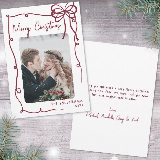 Hand Drawn Red Whimsical Christmas Holiday Card (Hand Drawn Red Whimsical Christmas Holiday Card)