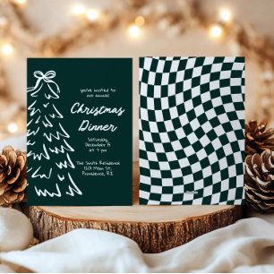 Hand Drawn Retro Christmas Holiday Party Invite