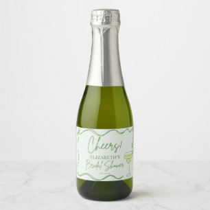 Hand Drawn Retro Margs & Matrimony Bridal Shower Sparkling Wine Label