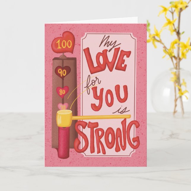 Hand Drawn Retro Vintage Valentine’s Day Card (Yellow Flower)