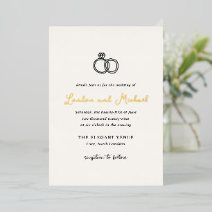 Hand Drawn Rings Doodle Modern Wedding
