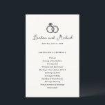 Hand Drawn Rings Doodle Modern Wedding Program<br><div class="desc">Modern wedding programs featuring my original hand drawn doodle.</div>