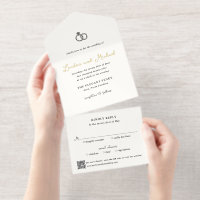 Hand Drawn Rings Doodle QR Code Modern Wedding