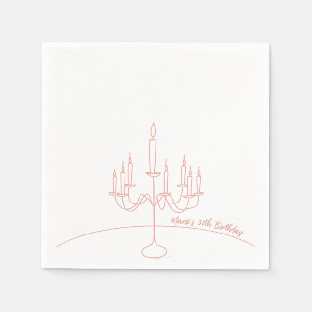 Hand Drawn Rococo Soft Renaissance Birthday Party Napkin (Front)